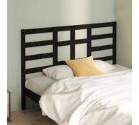vidaXL Bed Headboard Black 156x4x104 cm Solid Wood Pine