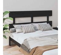 Vidaxl Bed Headboard Black 164X3X81 Cm Solid Wood Pine