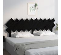 vidaXL Bed Headboard Black 196x3x80.5 cm Solid Wood Pine