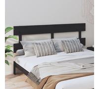 vidaXL Bed Headboard Black 204x3x81 cm Solid Wood Pine
