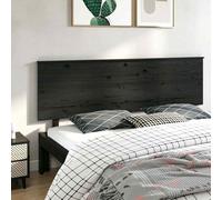 vidaXL Bed Headboard Black 204x6x82.5 cm Solid Wood Pine UK HOT