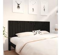 vidaXL Bed Headboard Black 205.5x4x100 cm Solid Wood Pine