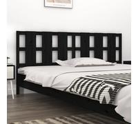vidaXL Bed Headboard Black 205.5x4x100 cm Solid Wood Pine