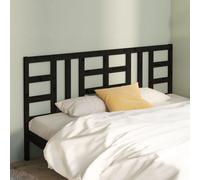 Headboard Solid Pine Wood Black 206x4x100 cm Rustic Wooden Bed Panel Headrest XL