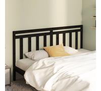 vidaXL Bed Headboard Black 206x4x100 cm Solid Wood Pine