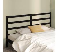 vidaXL Bed Headboard Black 206x4x100 cm Solid Wood Pine