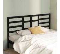 Vidaxl Bed Headboard Black 206X4X104 Cm Solid Wood Pine, Black