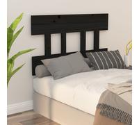 vidaXL Bed Headboard Black 78.5X3X81 Cm Solid Wood Pine, Black