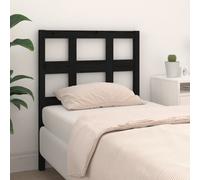 Bed headboard black solid pine wood 95.5x4x100 cm rustic slim panel vintage look