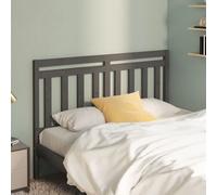 vidaXL Bed Headboard Grey 126x4x100 cm Solid Wood Pine (814086), Grey