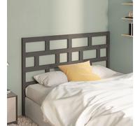 vidaXL Bed Headboard Grey 141x4x100 cm Solid Wood Pine