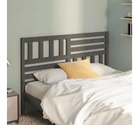 vidaXL Bed Headboard Grey 141x4x100 cm Solid Wood Pine