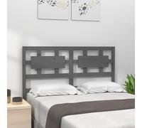 vidaXL Bed Headboard Grey 165.5x4x100 cm Solid Wood Pine