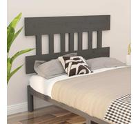 vidaXL Bed Headboard Grey 203.5x3x81 cm Solid Wood Pine NEW