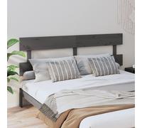 vidaXL Bed Headboard Grey 204x3x81 cm Solid Wood Pine