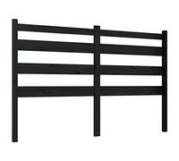 vidaXL Bed Headboard - Solid Pinewood with Rustic Look, Slatted Design in Black, Bedroom Furniture
