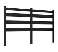 vidaXL Bed Headboard - Solid Pinewood with Rustic Look, Slatted Design in Black, Bedroom Furniture