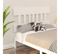 Vidaxl Bed Headboard White 123.5X3X81 Cm Solid Wood Pine, White