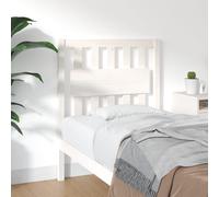 White Solid Pine Wood Bed Headboard 80.5x4x100 cm Sturdy Bedroom Panel with Legs