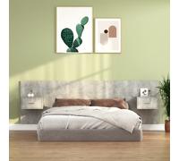 vidaXL Bed Headboard with Cabinets Concrete Grey Engineered Wood Bed Header
