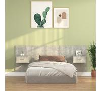 vidaXL Bed Headboard with Cabinets Concrete Grey Engineered Wood