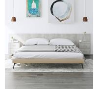 vidaXL Bed Headboard with Cabinets Concrete Grey Engineered Wood Bed Header