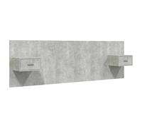 vidaXL Bed Headboard with Cabinets Concrete Grey Engineered Wood Bed Header