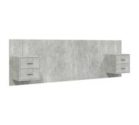 vidaXL Bed Headboard with Cabinets Concrete Grey Engineered Wood Bed Header