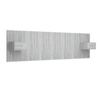 vidaXL Bed Headboard with Cabinets Grey Sonoma Engineered Wood Wall Nightstand