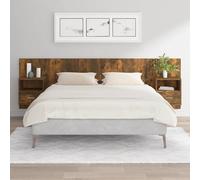 vidaXL Bed Headboard with Cabinets Smoked Oak Engineered Wood