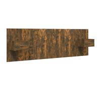 vidaXL Bed Headboard with Cabinets Smoked Oak Engineered Wood Wall Nightstand