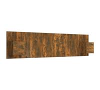 vidaXL Bed Headboard with Cabinets Smoked Oak Engineered Wood Wall Nightstand