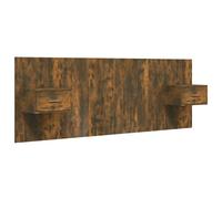 vidaXL Bed Headboard with Cabinets Smoked Oak Engineered Wood Wall Nightstand