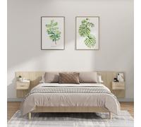vidaXL Bed Headboard with Cabinets Sonoma Oak Engineered Wood