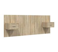 vidaXL Bed Headboard with Cabinets Sonoma Oak Engineered Wood Wall Nightstand