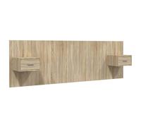 vidaXL Bed Headboard with Cabinets Sonoma Oak Engineered Wood Wall Nightstand
