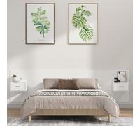 vidaXL Bed Headboard with Cabinets White Engineered Wood Floating Nightstand