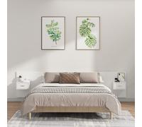 vidaXL Bed Headboard with Cabinets White Engineered Wood, White