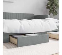 vidaXL Bed Storage Drawers 2 pcs Light Grey Engineered Wood and Fabric