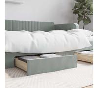 vidaXL Bed Storage Drawers 2 pcs Light Grey Engineered Wood and Velvet
