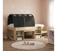 vidaXL Bed Tunnel 2 pcs Black 211 x 67.5 x 2 cm Polyester