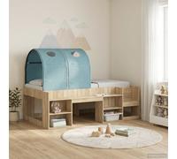 vidaXL Bed Tunnel 2 pcs Light Blue 211 x 52.5 x 2 cm Polyester