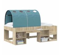 vidaXL Bed Tunnel 2 Pieces Sky Blue 211 x 67.5 x 2 cm Polyester Modern Bedroom Rectangular Design King Size Bed Tunnel Minimalist Decoration Breathable Textiles
