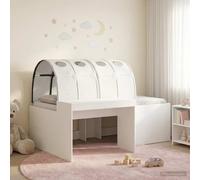 vidaXL Bed with Tunnel 4 pcs Artisian Oak and White Engineered Wood