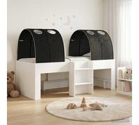 vidaXL Bed with Tunnel 4 pcs White and Black Engineered Wood