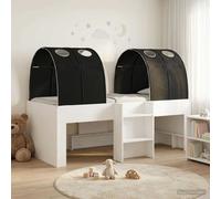 vidaXL Bed with Tunnel 4 pcs White and Black Engineered Wood