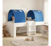 vidaXL Bed with Tunnel 4 pcs White and Blue Engineered Wood