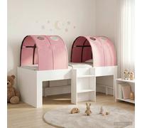 vidaXL Bed with Tunnel 4 pcs White and Pink Engineered Wood