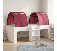 vidaXL Bed with Tunnel 4 pcs White and Red Engineered Wood