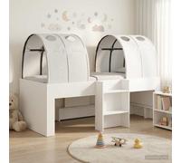 vidaXL Bed with Tunnel 4 pcs White Engineered Wood